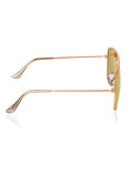 Elite Collection Brown Aviator One Size Metal Adult-Unisex UV Sunglasses-EC297BR