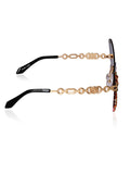 Celebrity Pink Gold-Toned Metal Rimless UV Protected Butterfly Wing Sunglasses For Women CL122GD-PK