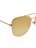 Elite Collection Brown Aviator One Size Metal Adult-Unisex UV Sunglasses-EC297BR