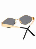 Elite Collection Grey Geometric One Size Metal Adult-Unisex UV Sunglasses-EC301GY