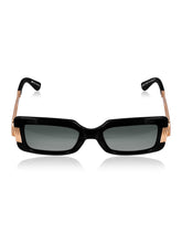 Celebrity Black Plastic and Metal Frame With Black UV Protected Lens Browline Sunglasses for Unisex_LH067-BK