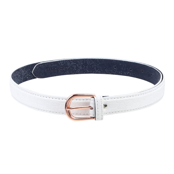 Sandy D Carter Women White Artificial Leather Waist Belt for Jeans & Formal Paint SDC-031-WH