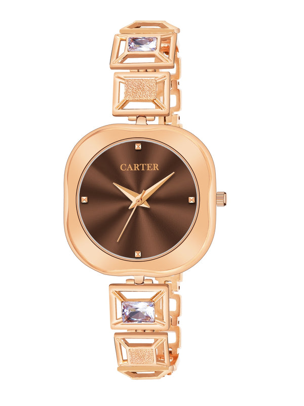 Sandy D Carter Metal Copper Analogue Oval Watches for Women_Sandy D Carter-228-CP