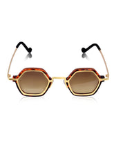 Celebrity Full Rim Brown Metal Frame With Brown UV Protected Lens Browline Sunglasses for Adults-Women_2397-TG