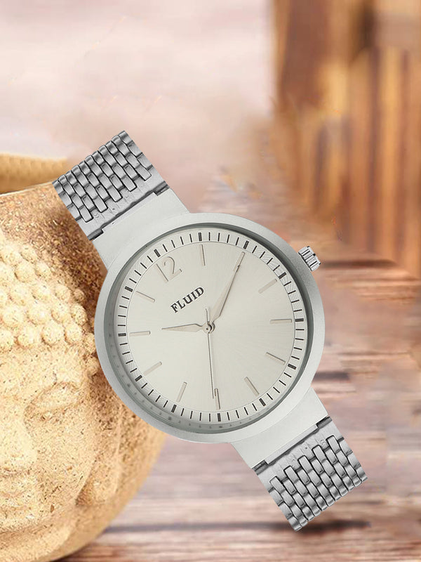 Fluid  Silver Round Stainless Steel Analog Watches for Women FL23-813L-SL01