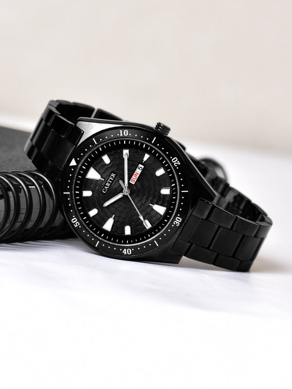 Sandy D Carter Metal Black Analogue Round Watches for Men_Sandy D Carter-180-BK