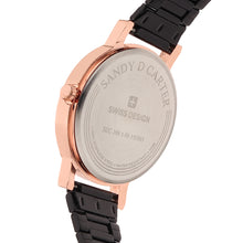 Sandy D Carter Metal Black Analogue Round Watches for Women_SDC24-79-RG-SL
