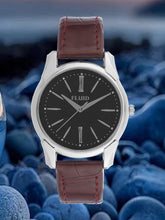 Fluid  Black Round Leather Strap Analog Watches for Women FLWatch24-751L-BK01