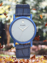 Fluid  White Round Leather Strap Analog Watches for Women FLWatch24-788L-WH01