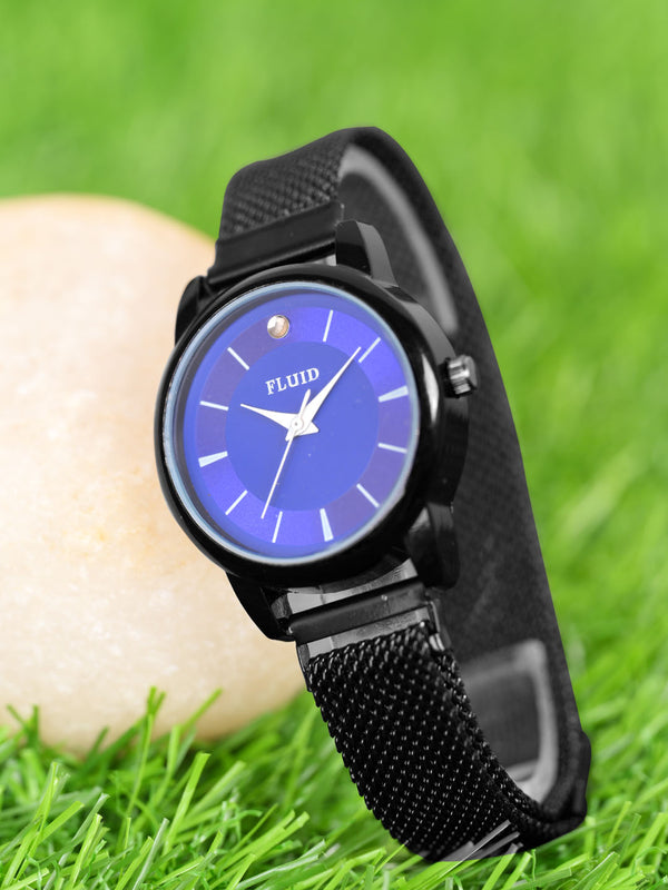 Fluid  Blue Round Allow Strap Analog Watches for Women FLWatch23-819L-BL01