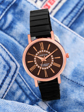 Sandy D Carter Metal Rose Gold Analogue Round Watches for Women_SDC24-57-RG-BR
