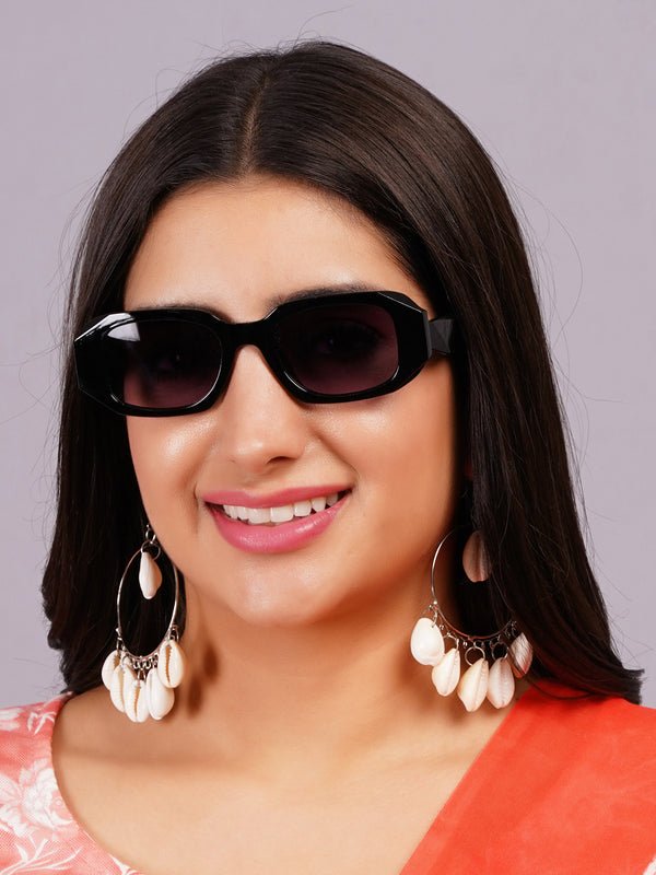 Celebrity Full Rim Black Plastic Frame With Black UV Protected Lens Other Sunglasses for Women_9272-1