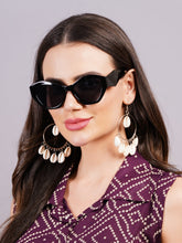 Celebrity Full Rim Black Plastic Frame With Black UV Protected Lens Other Sunglasses for Women_9276-1