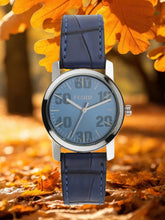 Fluid  Blue Round Leather Strap Analog Watches for Women FLWatch24-785L-BL01