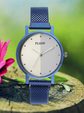 Fluid  Blue Round Allow Strap Analog Watches for Women FLWatch24-Mag-BL-07