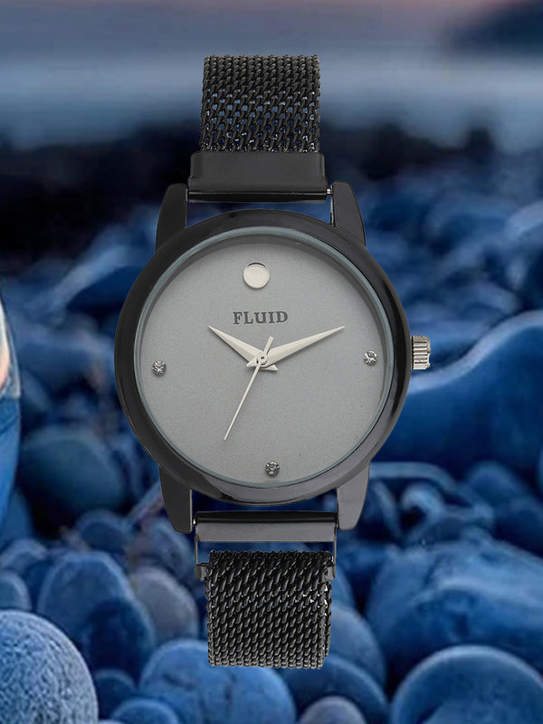 Fluid  Grey Round Allow Strap Analog Watches for Women FLWatch24-815L-GRY