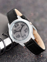 Fluid  Grey Round Leather Strap Analog Watches for Women FLWatch23-745L-GRY01