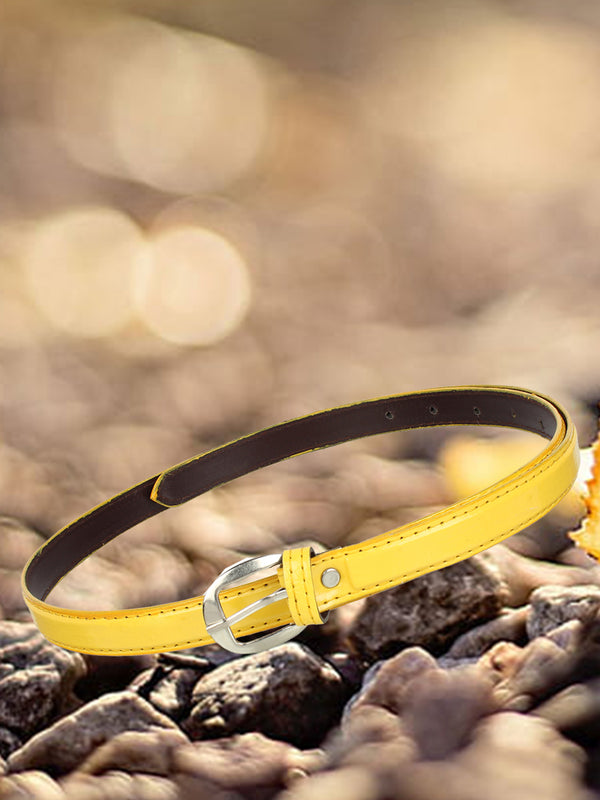 Sandy D Carter Women Yellow Synthetic Leather Waist Belt for Jeans & Formal Paint SDC-501-YL