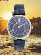 Fluid  Blue Round Leather Strap Analog Watches for Women FLWatch24-783L-BL01