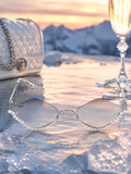 Celebrity Clear Silver-Toned Metal Rimless UV Protected  Diamond Wave Sunglasses For Women CL161TP