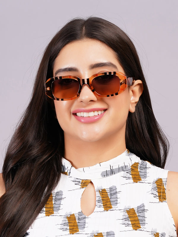 Celebrity Full Rim Brown Plastic Frame With Brown UV Protected Lens Other Sunglasses for Women_9272-5