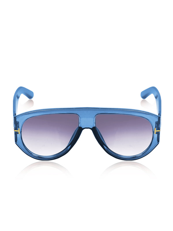 Celebrity Blue Oversized Plastic Sunglasses For Women CLSN25-V696-05