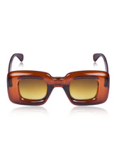 Celebrity Brown Retro-Square Plastic Sunglasses For Women CLSN25-86744-02