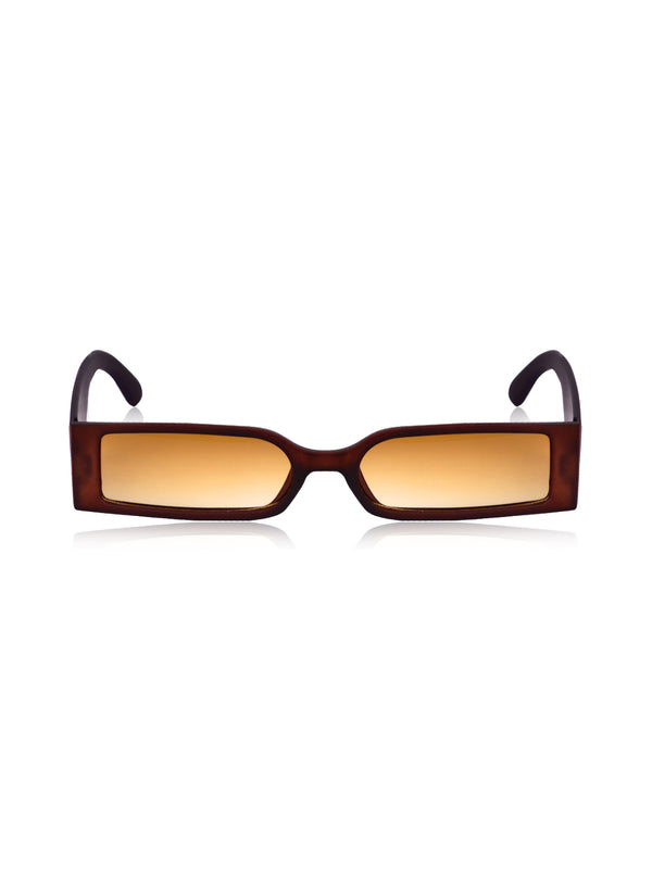 Celebrity Brown Retro-Square Plastic Sunglasses For Women CLSN25-23012-02