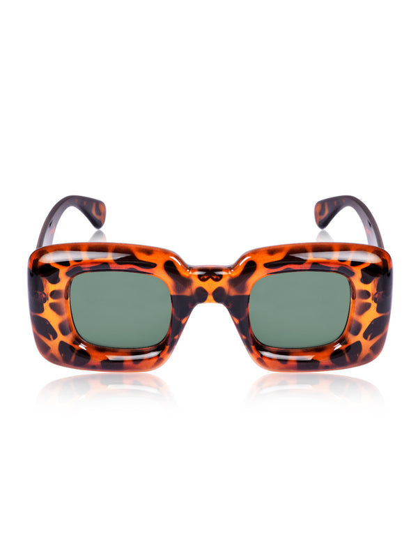 Celebrity Brown Retro-Square Plastic Sunglasses For Women CLSN25-86744-06