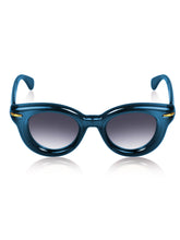 Celebrity Blue Oval Plastic Sunglasses For Women CLSN25-87017-05