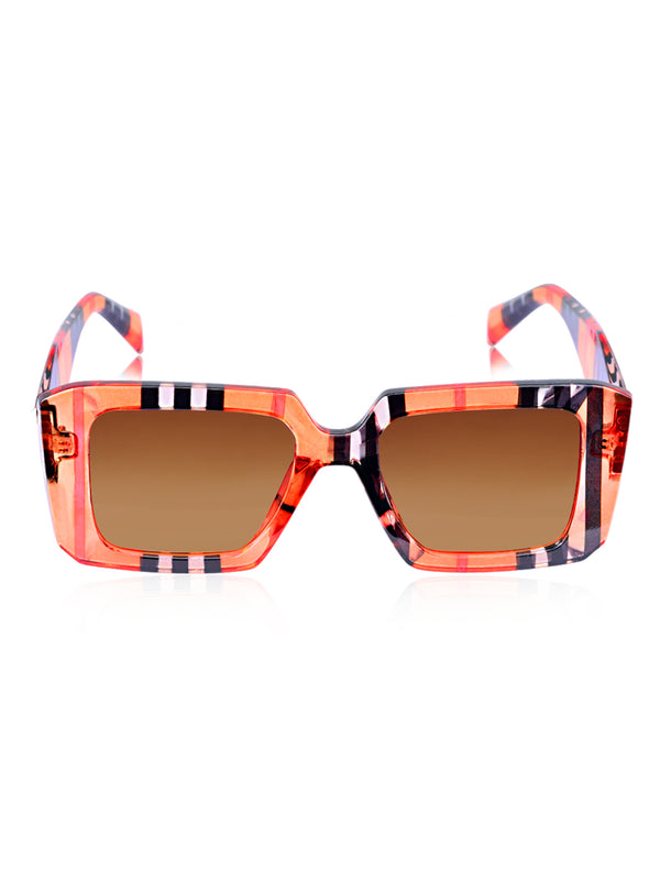 Celebrity Full Rim Brown Plastic Frame With Brown UV Protected Lens Other Sunglasses for Women_9277-5