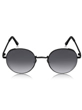 Celebrity Full Rim Black Metal Frame With Black UV Protected Lens Round Sunglasses for Women_3447-BK2