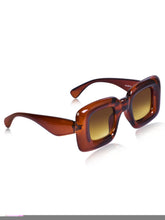 Celebrity Brown Retro-Square Plastic Sunglasses For Women CLSN25-86744-02