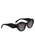 Prime Black Cate-eye One Size Plastic UV Sunglasses-OL125BK