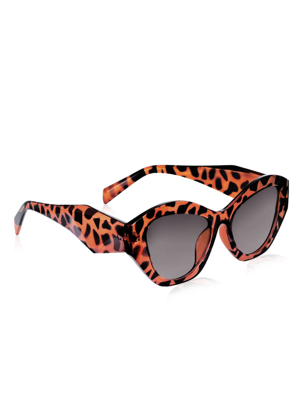 Celebrity Full Rim Brown Plastic Frame With Grey UV Protected Lens Other Sunglasses for Women_9279-3