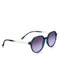 Prime Blue Round One Size Plastic UV Sunglasses-OL119BL
