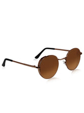 Celebrity Full Rim Brown Metal Frame With Brown UV Protected Lens Round Sunglasses for Women_3447-BR