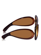 Celebrity Brown Oversized Plastic Sunglasses For Women CLSN25-86984-02
