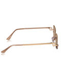 Celebrity Brown Gold-Toned Metal Rimless UV Protected  Crystal Curve Sunglasses For Women CL164BR
