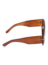 Celebrity Brown Oversized Plastic Sunglasses For Women CLSN25-V696-02