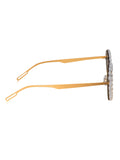 Celebrity Brown Gold-Toned Metal Rimless UV Protected  Pearl Round Sunglasses For Women CL138BR