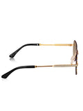 Celebrity Brown Gold-Toned Metal Rimless UV Protected  Luxe Rim Sunglasses For Women CL107BR