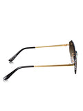 Celebrity Brown Gold-Toned Metal Rimless UV Protected  Crystal-Embellished Geometric Sunglasses For Women CL135BR
