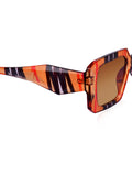 Prime Brown Rectangle One Size Plastic UV Sunglasses-OL149BR