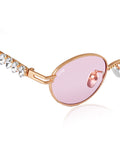 Celebrity Pink Gold-Toned Metal Rimless UV Protected  Oval Luxe Sunglasses For Women CL116PK