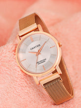 Sandy D Carter Metal Rose Gold Analogue Round Watches for Women_SDC24-73-RG-SL