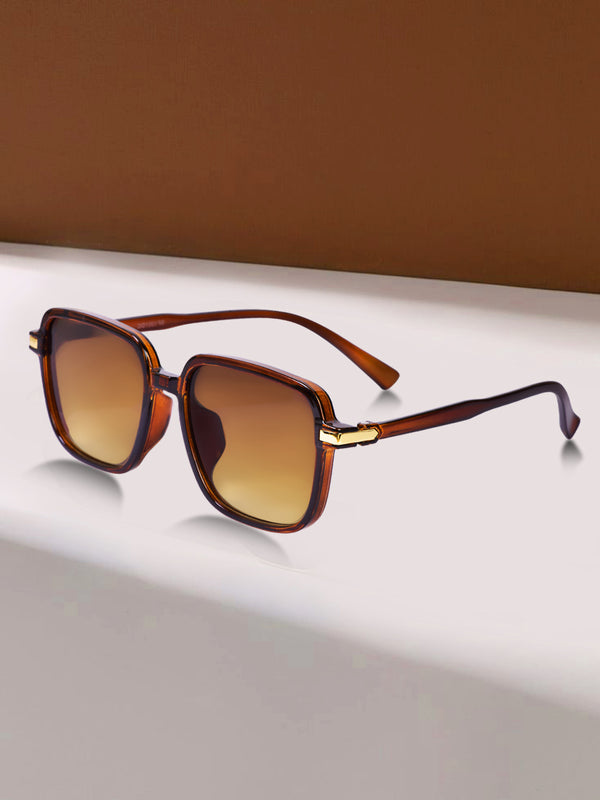 Celebrity Brown Square Plastic Sunglasses For Women CLSN25-DC1001-02