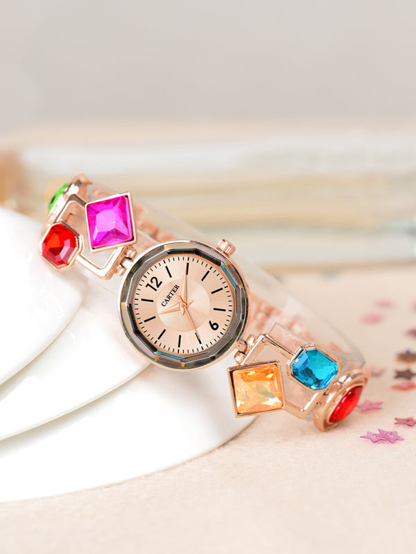 Sandy D Carter Metal Rose Gold Analogue Round Watches for Women_Sandy D Carter-127-RG