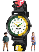 Fantasy World Black 3D Print Rubber Strap Time Teacher Analog Watch Boys & Girls FW-25-BK-09