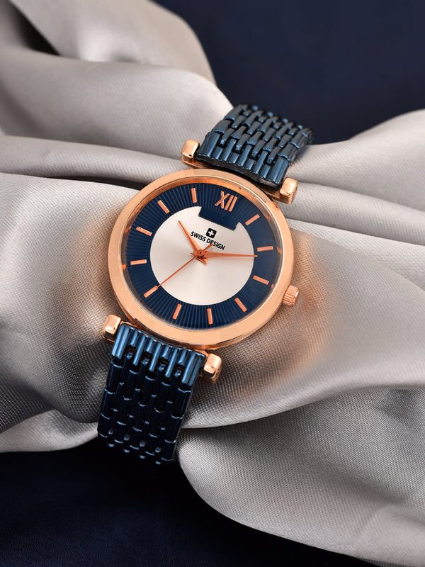 Fluid Blue Stylish Analog Metal Watch For Women SDWatch24-WE1